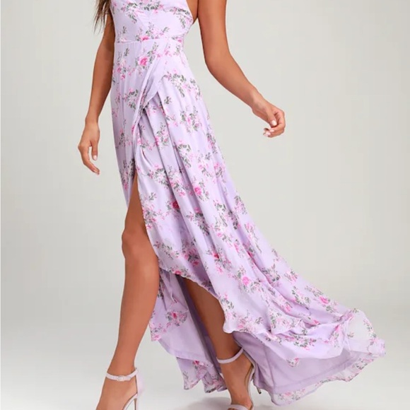 Lulu's Lavender Floral Maxi Dress - Picture 4 of 4